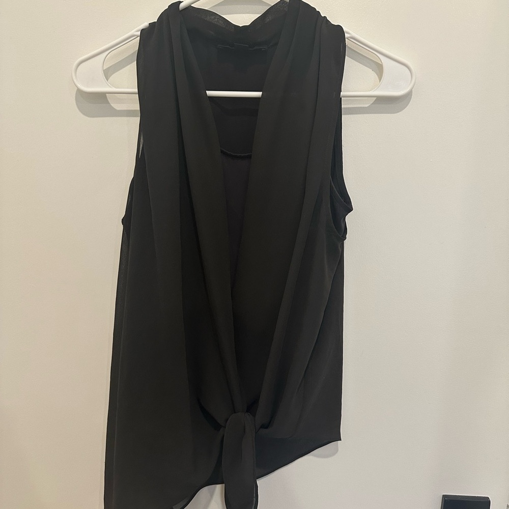 Allsaints Ava Tie Top in dark grey - Picture 3 of 5